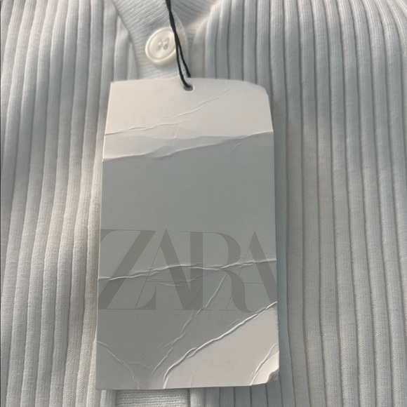 Zara White Halter Button-Front Blouse - Picture 2 of 9